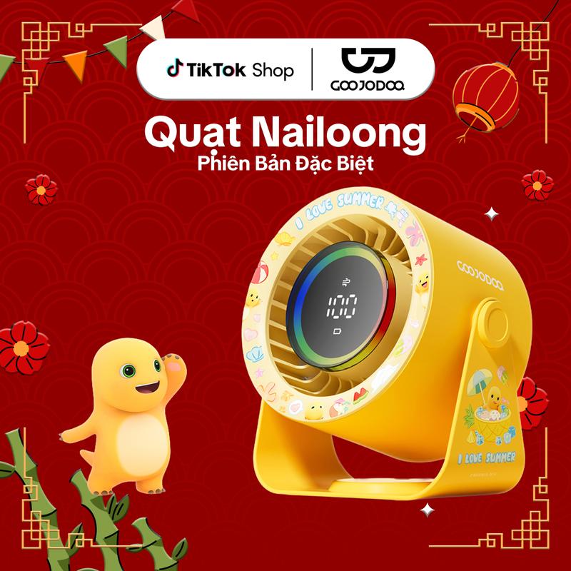   GOOJODOQ  Phiên bản giới hạn Nailoong Quạt để bàn màn hình LED 100 tốc độ cao gốc làm mát có thể điều chỉnh 90 độ 