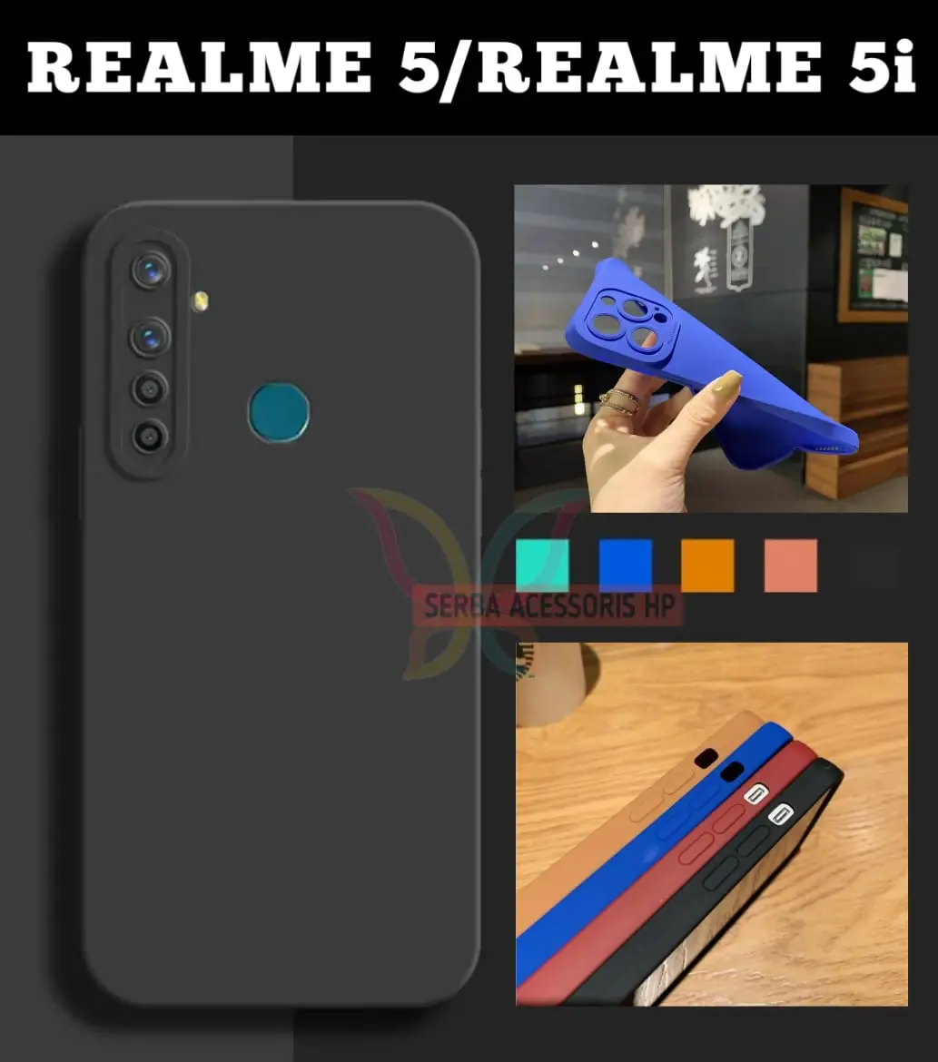 Case Macaron Pro Untuk Tipe REALME 5 REALME 5i Softcase Polos Pelindung Camera