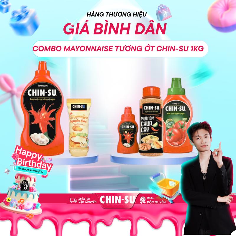 KOL -QUÀ KHÔNG HIỆN GIỎ-TẶNG TƯƠNG CÀ-MUỐI TÔM VÀ TƯƠNG ỚT Combo gồm 1 Xốt Mayonnaise Nguyên Bản Chin-su 250g và 1 tương ớt CHIN-SU 1kg