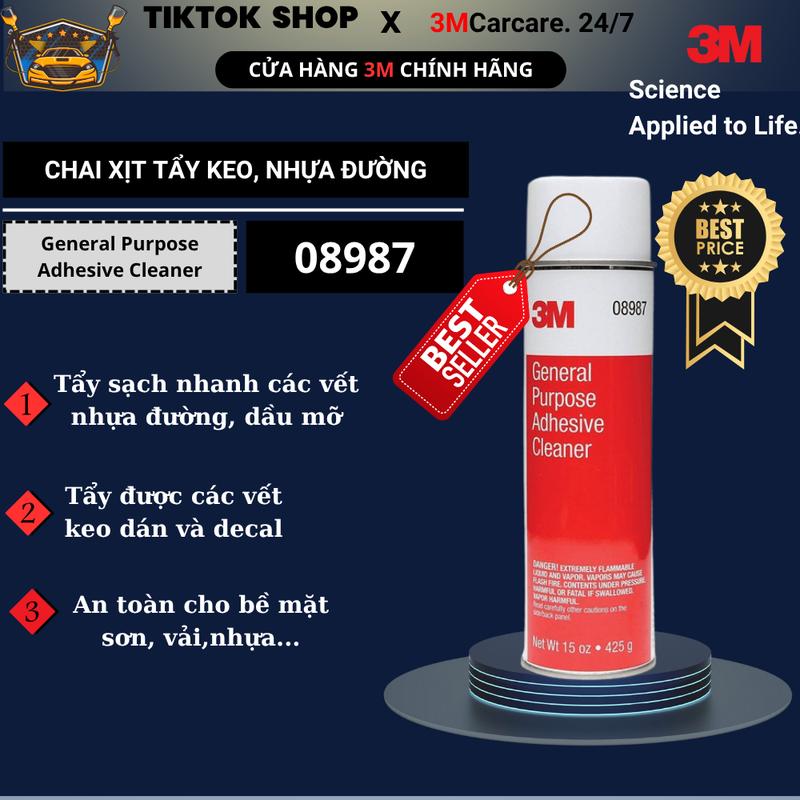  Chai xịt tẩy keo tẩy nhựa đường 3M chính hãng - Dung dịch tẩy keo nhựa đường xe ô tô 