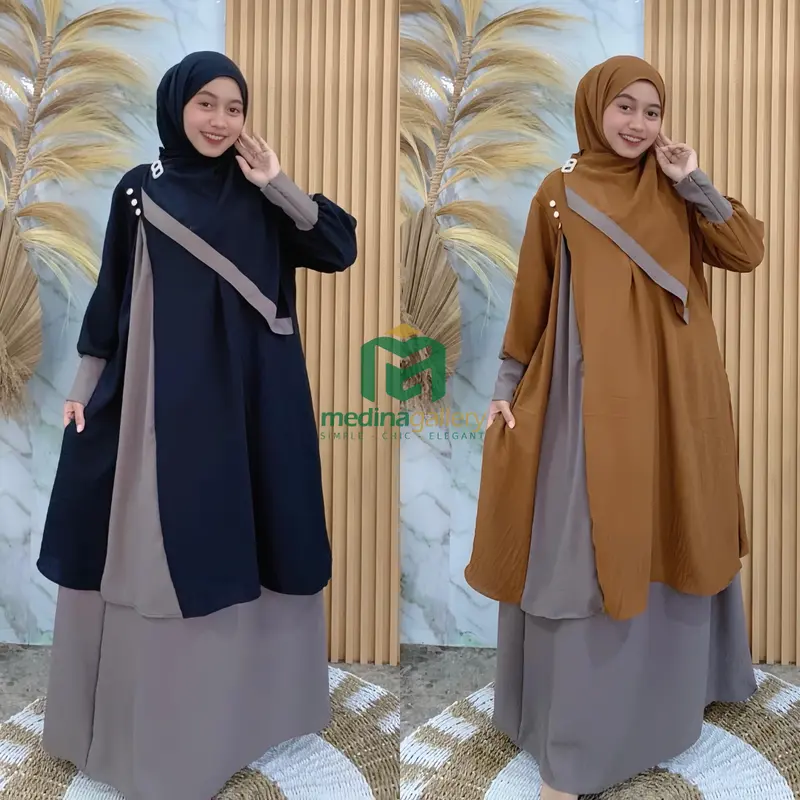 HAVIZA Set Rok Tunik Sar'i Set hijab Busui Wudhu friendly Terbaru 0