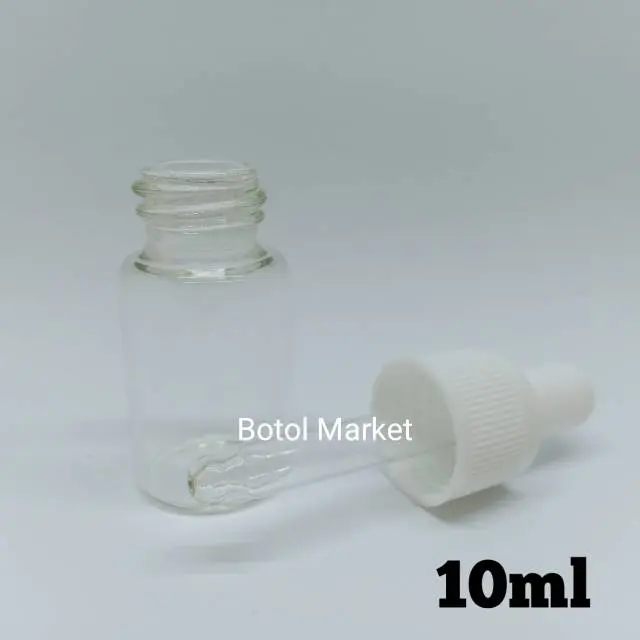 Botol Pipet Kaca Bening 10ml / Botol Penetes Essensial Oil 3