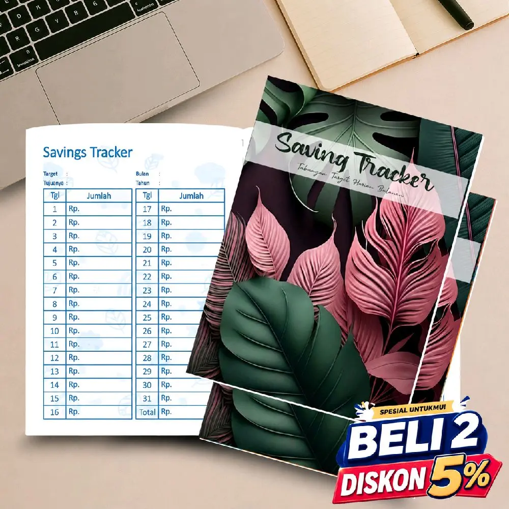 Tabungan / Saving Tracker, Kas Harian atau Rekap Penjualan Buku Kas Harian Staples / Buku Finansial / Buku Ibadah / Buku Saving Tracker / Buku Weekly catatan