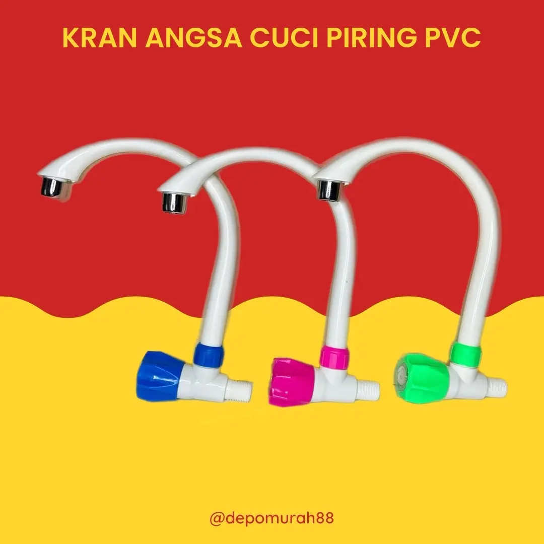 Kran Angsa Cuci Piring Plastik / Keran Air Dapur Tebal Anti Patah / Keran Dapur PVC Putih