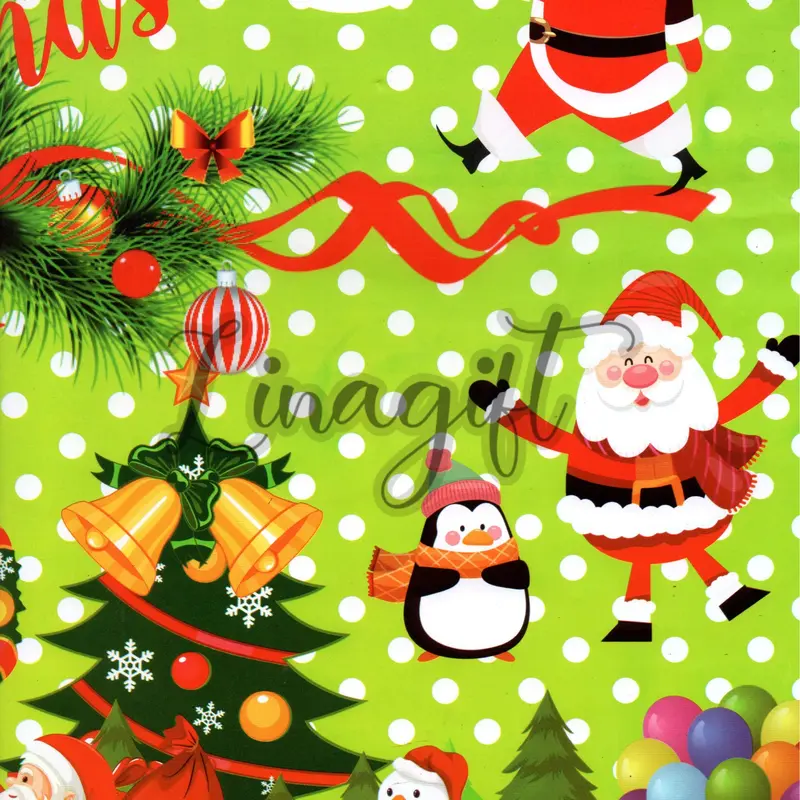 ( 5 Lembar ) SR NATAL - KERTAS KADO GLOSSY - GIFT WRAP PAPER XMAS SANTA MERRY CHRISTMAS 2