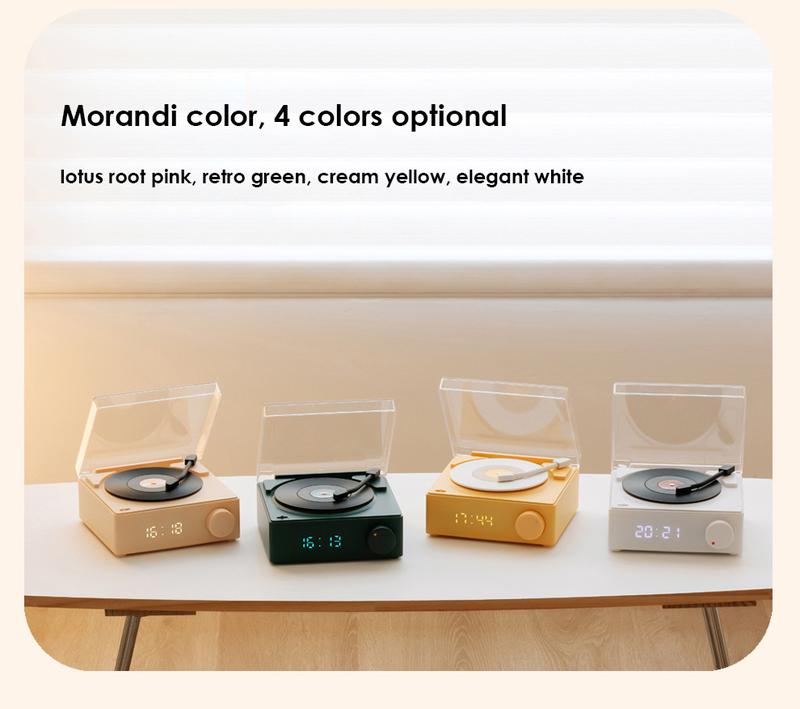 Product Introduction of New alarm clock speaker multifunctional atomic Vintage vinyl Bluetooth speaker phone computer desktop small audio Retro Stereo for Smartphone 32