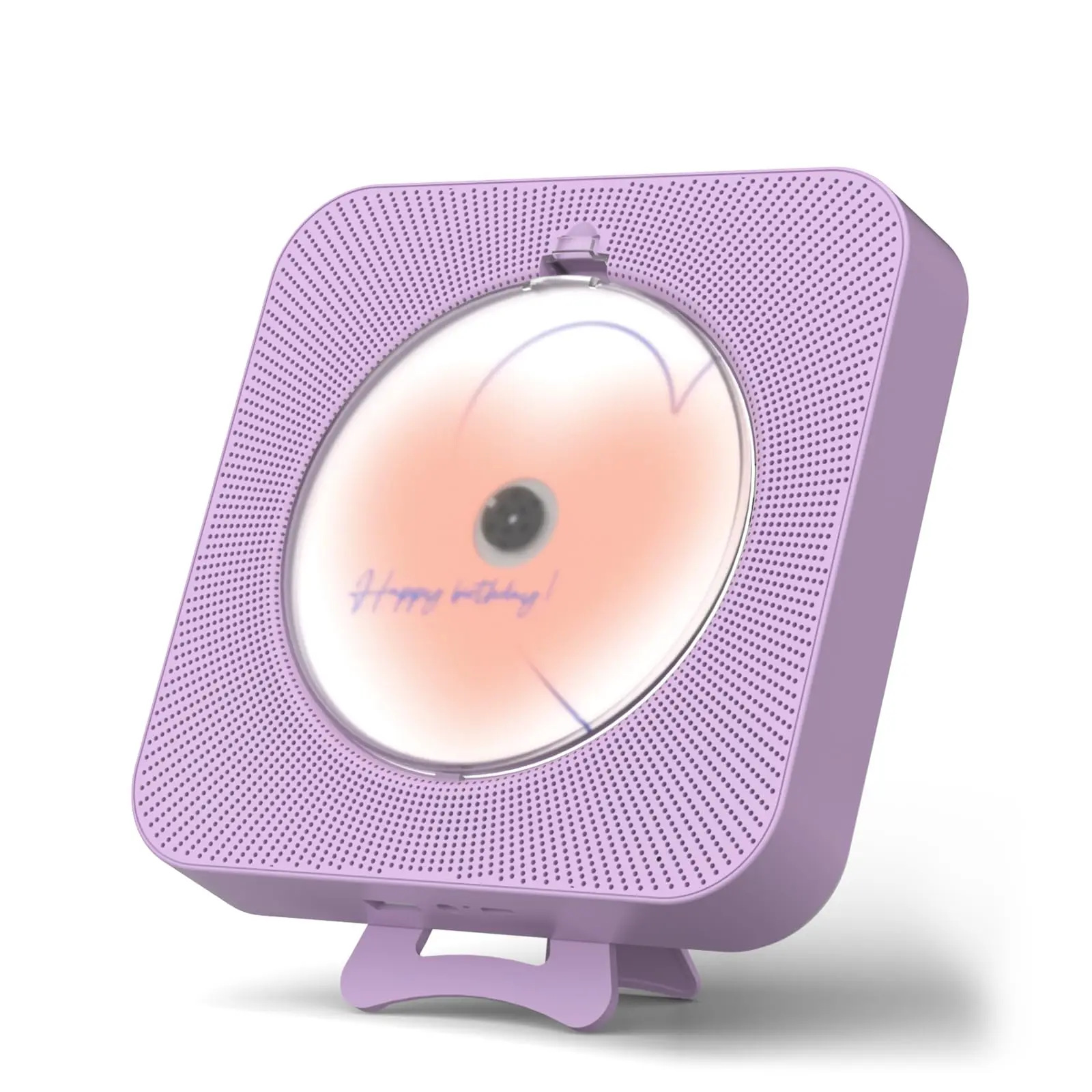 Yintiny Cute Purple CD Player with Bluetooth 5.0, Rechargeable Music Player for Home Decor, Portable Lovely Music Player, Remote Control, Support AUX in Cable&USB