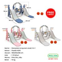 Gambar Prosotan Ayunan 5in1 Double Perosotan Seluncuran Mainan Anak HDPE Playground 001-M1313 - M1313 BIRU 5in1 dari Speedss Official Store Kab. Tangerang 3 Tokopedia