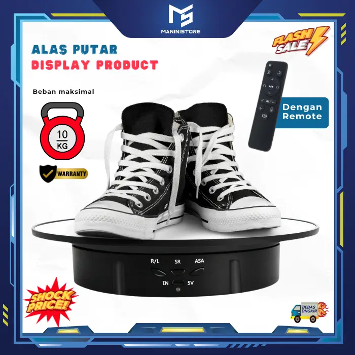 Alas Putar Rotating Display Product Fotografi Besar Mirror with Remote