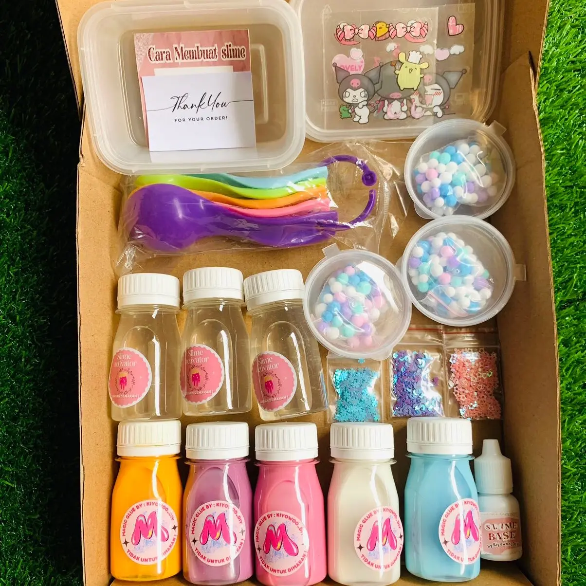 SLIME KIT TERMURAH ,BY kiyowoo_DIY//mainan slime//tofu slime