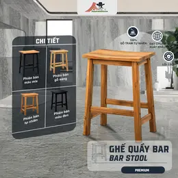 Ghế gỗ quầy cafe giống mẫu Morelli Coffee đang dùng