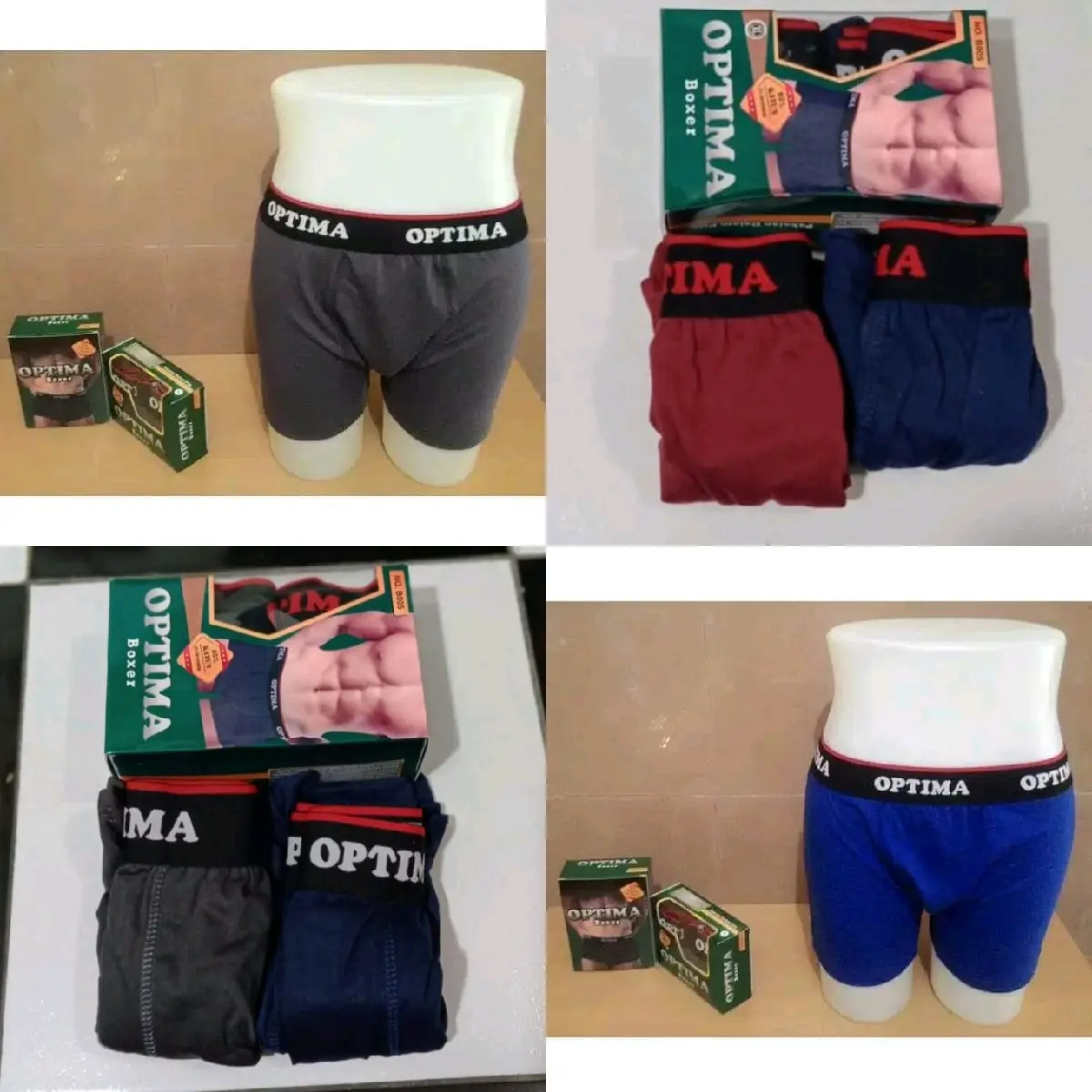 OPTIMA BOXER PREMIUM BEST SELLER Celana Dalam Pria  Cowok Dewasa SportPinggang Karet Underwear 1 PACK= 2 PCS,  hubungi kami untuk cek stok