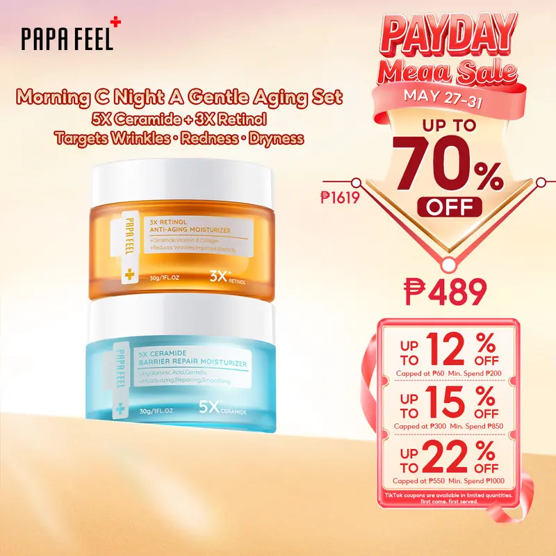 Live!】PAPA FEEL [FDA] [Morning C Night A 4PCS-Set] 5X Ceramide