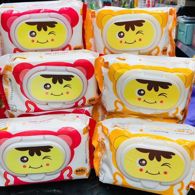 Thùng 10 bịch khăn ướt Baby Wipes không mùi không cồn an toàn cho bế