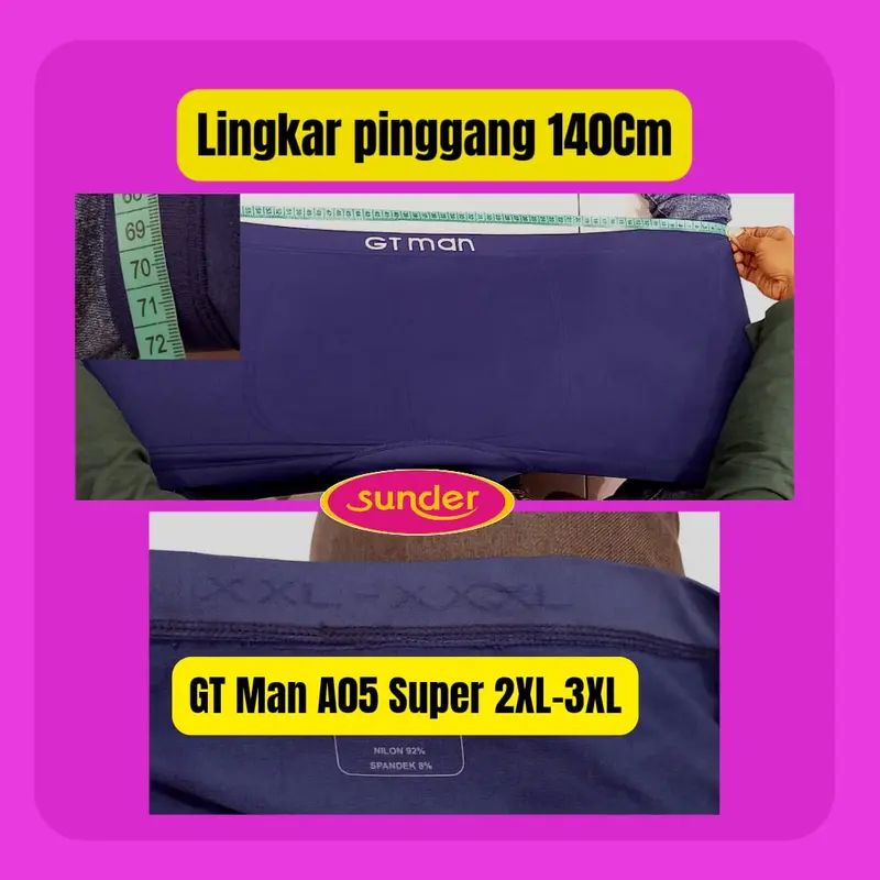 Boxer Pria Gt Man ORI A05 M L XL XXL Jumbo Celana Dalam Cowok Anti Iritasi Big Size Gemuk Gt Men Asli 4