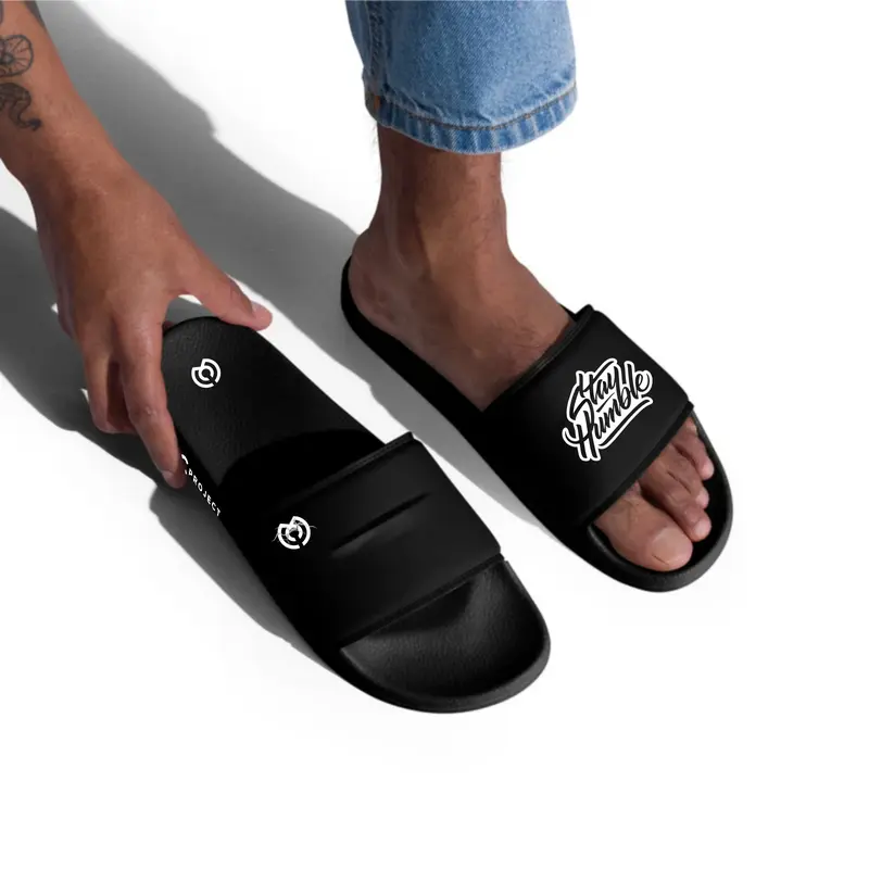 Sandal Selop Pria Black Humble Terbaru Kekinian Size 37-43 Sendal Slop Kasual Elegant 2025 Shoes Karet Wanita 5