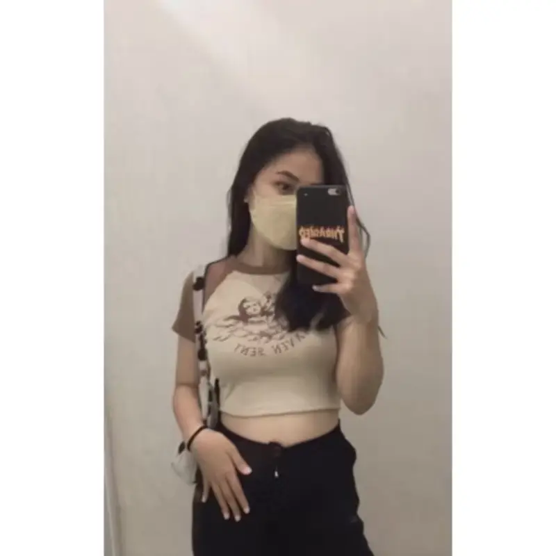 ￼Heaven Sent Crop Top Bahan RIB Fit L 1