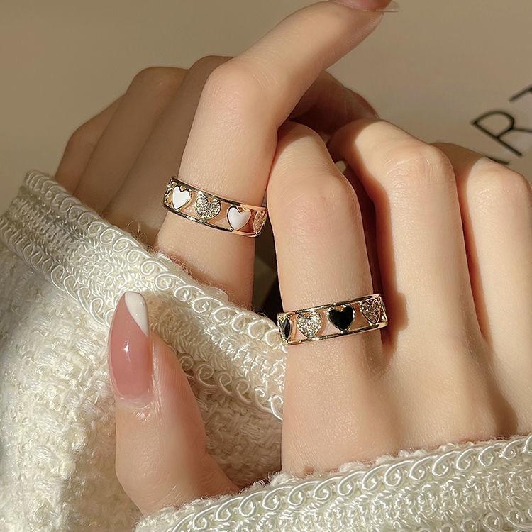 Cincin Fuji Love Ring Desain Korea Bunga Antikarat Wanita Simple Sterling Silver Perhiasan Elegan Alloy Mata Berlian Imitasi Fashion Emas Gold Women. B-06 1