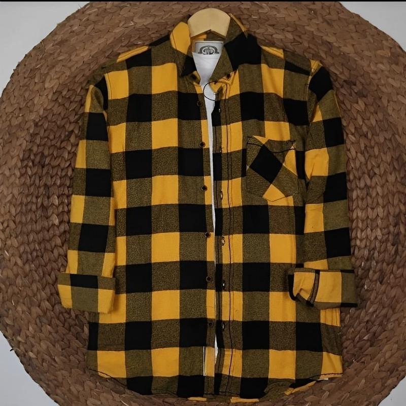 KEMEJA WARNA CREAM CATUR KEMEJA FLANEL PRIA LENGAN PANJANG PREMIUM QUALITY Kain Lembut Kotak Distro Casual Motif Nyaman Semi Surfing 5