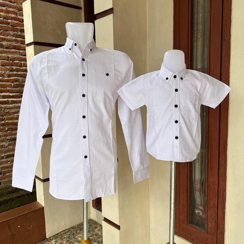 KEMEJA AYAH DAN ANAK KATUN PREMIUM WARNA PUTIH (HARGA SATUAN) 0