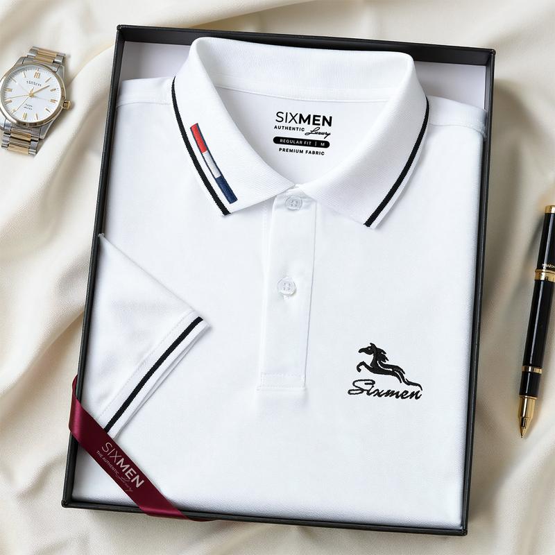 Áo Polo nam cao cấp Có Cổ bẻ [Tặng Hộp Gói Quà Xịn] 11 màu Mã Đáo Thành Công - Polo SIXMEN vải cá sấu cotton CVC Thoáng mát Menswear Ngắn Tay