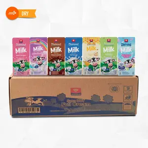 DIAMOND MILK UHT 200 ML - FULL CREAM, CHOCOLATE, STRAWBERRY, LOW FAT, HONEY, MARSHMALLOW, BUBBLE GUM