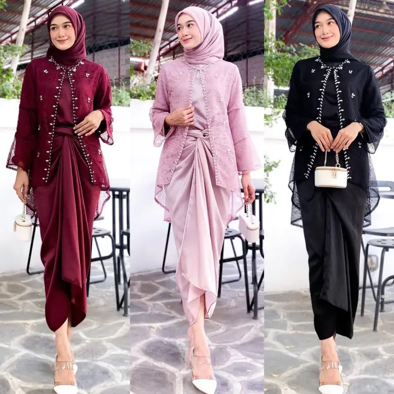 Termurah Oneset Jemma Clarisa Outfit Bahan Maxmara Kombinasi Outer Kondangan Set Rok Lilit Inner Outer OOTD Remaja Dewasa Kekinian Bridesmaid Fashion Wanita Claudia Busana Ready Jumbo Bayar di Tempat Cod 5
