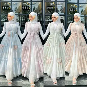 TANIA - OUTER SAJA TANPA INNER DAN ROK - BYHAURAOFFICIAL Ceruty Mewah Dress Cantik Muslim Pesta