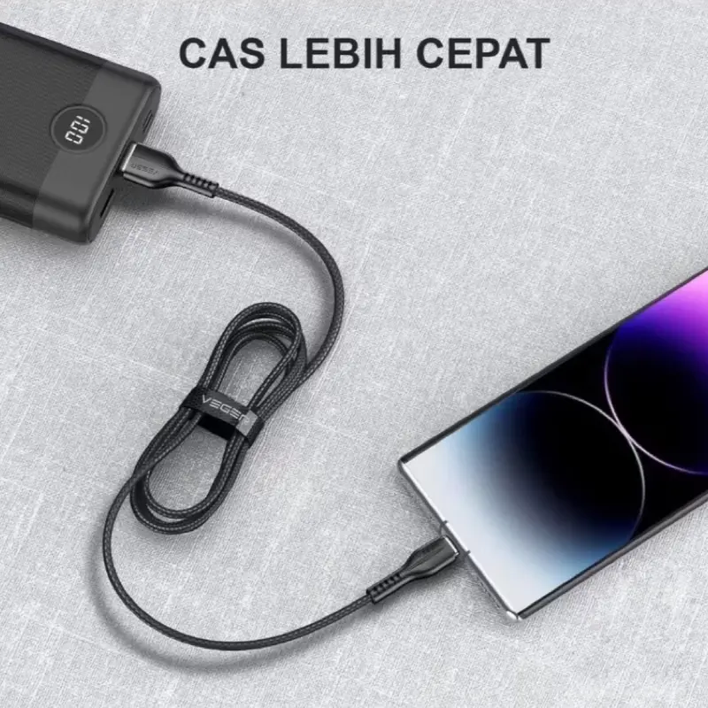 ￼ORIGINAL Kabel Data Veger VG-18 For Micro / VG-18 Type-C QC3.0 100Cm Fast Charging Cable Charger 4