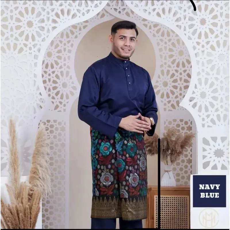 SATU STELAN LENGKAP PRIA DEWASA BAJU+CELANA+SONGKET PAKAIAN TRADISIONAL MELAYU TELUK BELANGA CEKAK MUSANG BAJU PENGANTIN BAHAN BALOTELLI PREMIUM 8