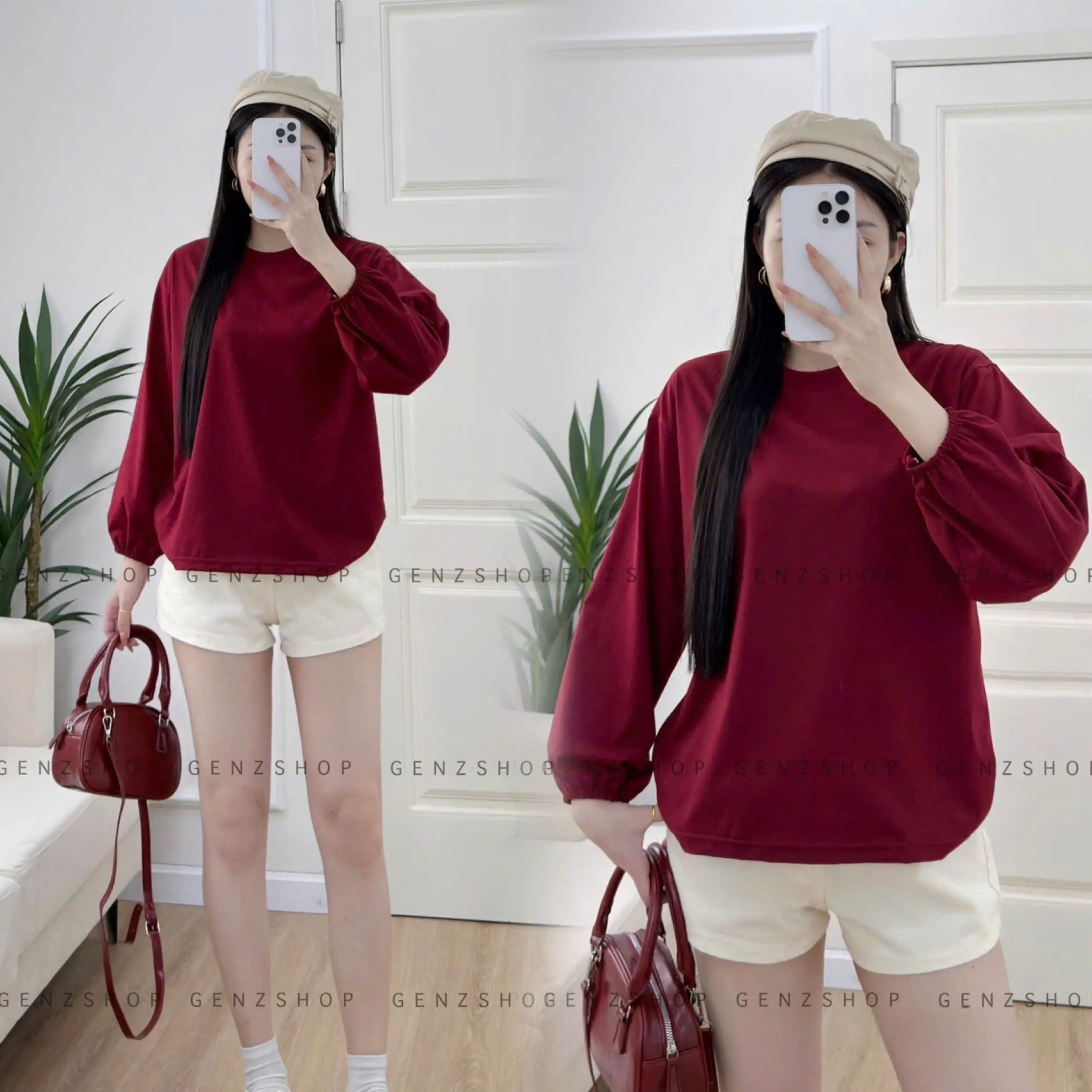 ÁO THUN TAY DÀI NỮ PHONG CÁCH UZZANG DỄ THƯƠNG TD26 Women Top Cổ Tròn | BigBuy360 - bigbuy360.vn