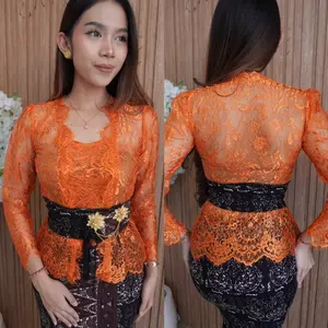 KAMARI METALIK - (KEBAYA SAJA) - KEBAYA BROKAT METALIK GLOSSY Wanita Baju Atasan Remaja Dewasa