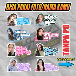 (ISI 2) STICKER MOTOR - Stiker Foto dan Tulisan Nama Custom - Cetak Photo Sticker Waterproof STIKER FOTO NAMA BUCIN