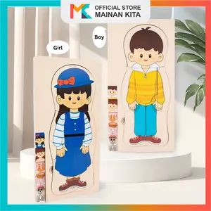 MK140 Puzzle Kayu Tubuh Manusia 5 Lapis 3D Wooden Human Body Multilayer Structure Games Toys