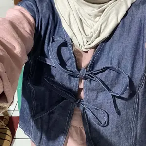 Vest Outer Rompi Wanita Tali Kancing Soft Jeans Bella