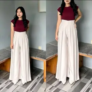 Lavie Pants - Culote Palazzo Highwaist Celana Panjang Wanita - Celana Fashion Muslim Wanita - Celana Kasual Trendy - Viral