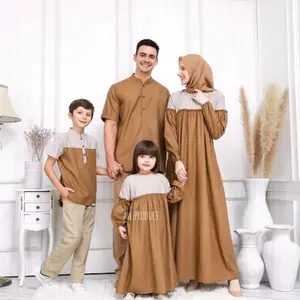 Baju Couple Keluarga Muslim Gamis Couple Series Raya Keluarga Lebaran Sarimbit