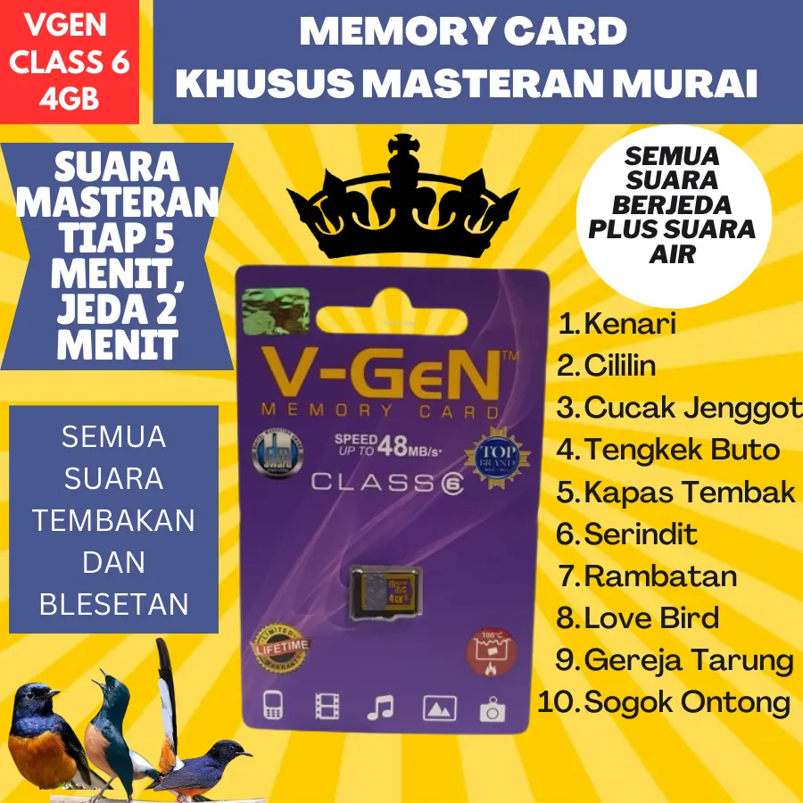 Memory card masteran khusus burung murai jernih berjeda gacor - mp3 isian khusus burung murai batu air hutan blesetan Otg