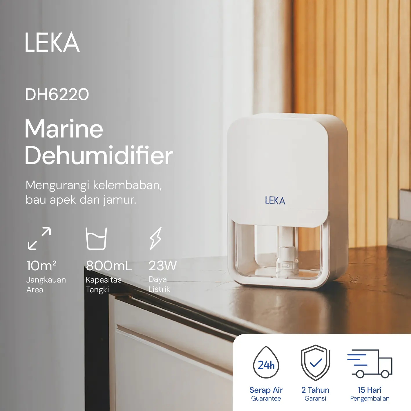 LEKA - DH6220 Marine Dehumidifier - Penyerap Kelembaban Udara