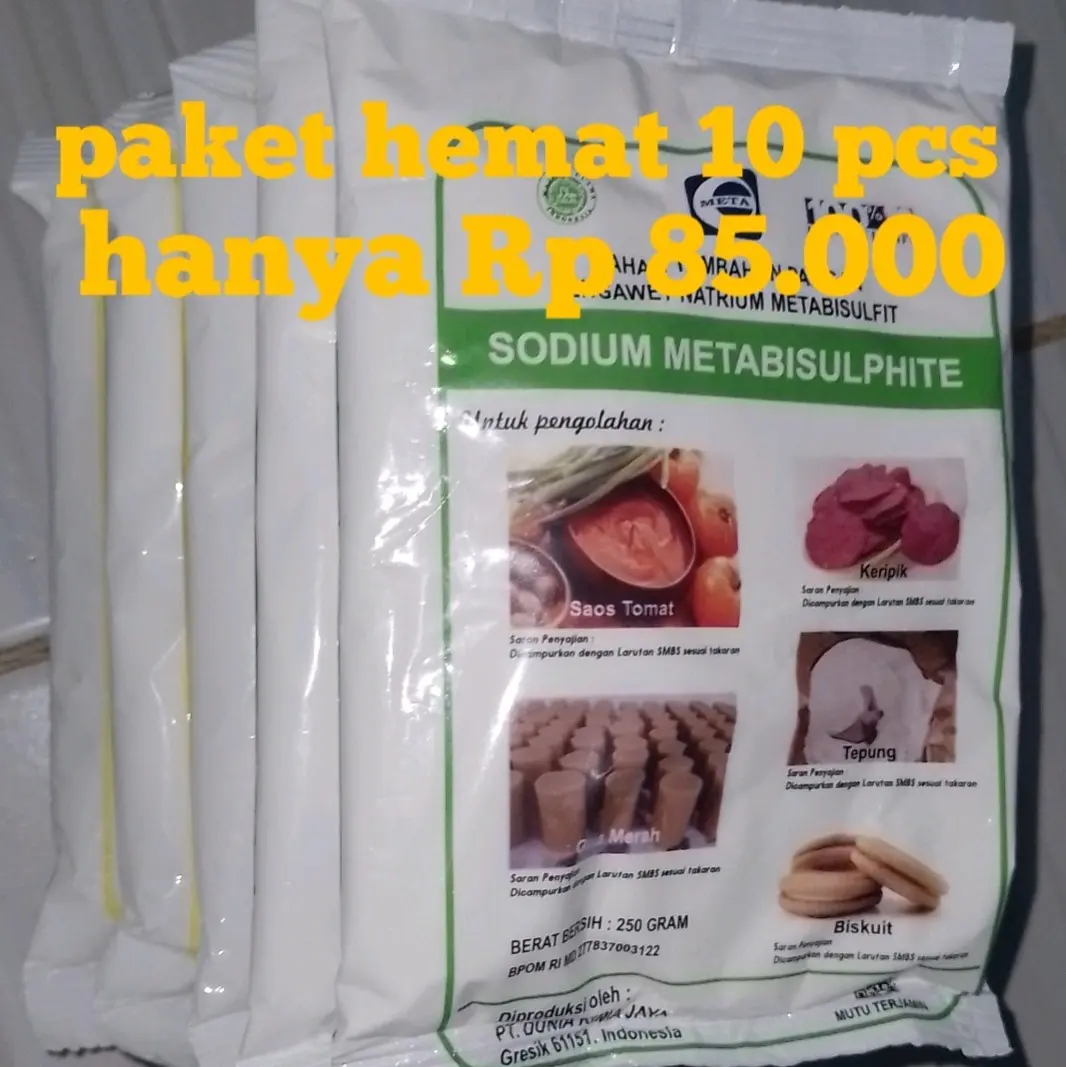 paket hemat 10 pcs sodium metabisulphite 250g Kotak Bahan  Baking