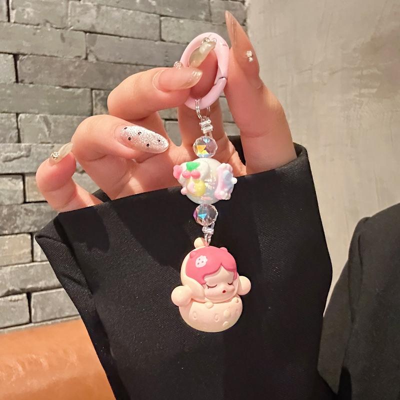 BEAN Kawaii Strawberry Beanded Mobile Phone Pendant Cute Fun DIY Pendant Keychain Decoration Accessories Good Friend Christmas Gift 2