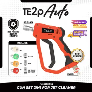 Te2p Auto Gun V2 Hanya Gun Saja Tidak Termasuk MESIN Tembakan Mesin Jet Cleaner Penyemprot Alat Cuci Motor Mobil Kendaraan Car Sprayer Quick Release Adaptor Steam High Pressure Wasser Aksesoris Steam Jet Cleaner Set Drat M22 M14 1/4" Dan Nozzle Tip 4Pcs