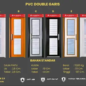 Alberta PVC Double Garis Bahan Standar Anti Air Anti Rayap Harga Terjangkau Daun Pintu 2 5 Cm Kusen 10 Cm