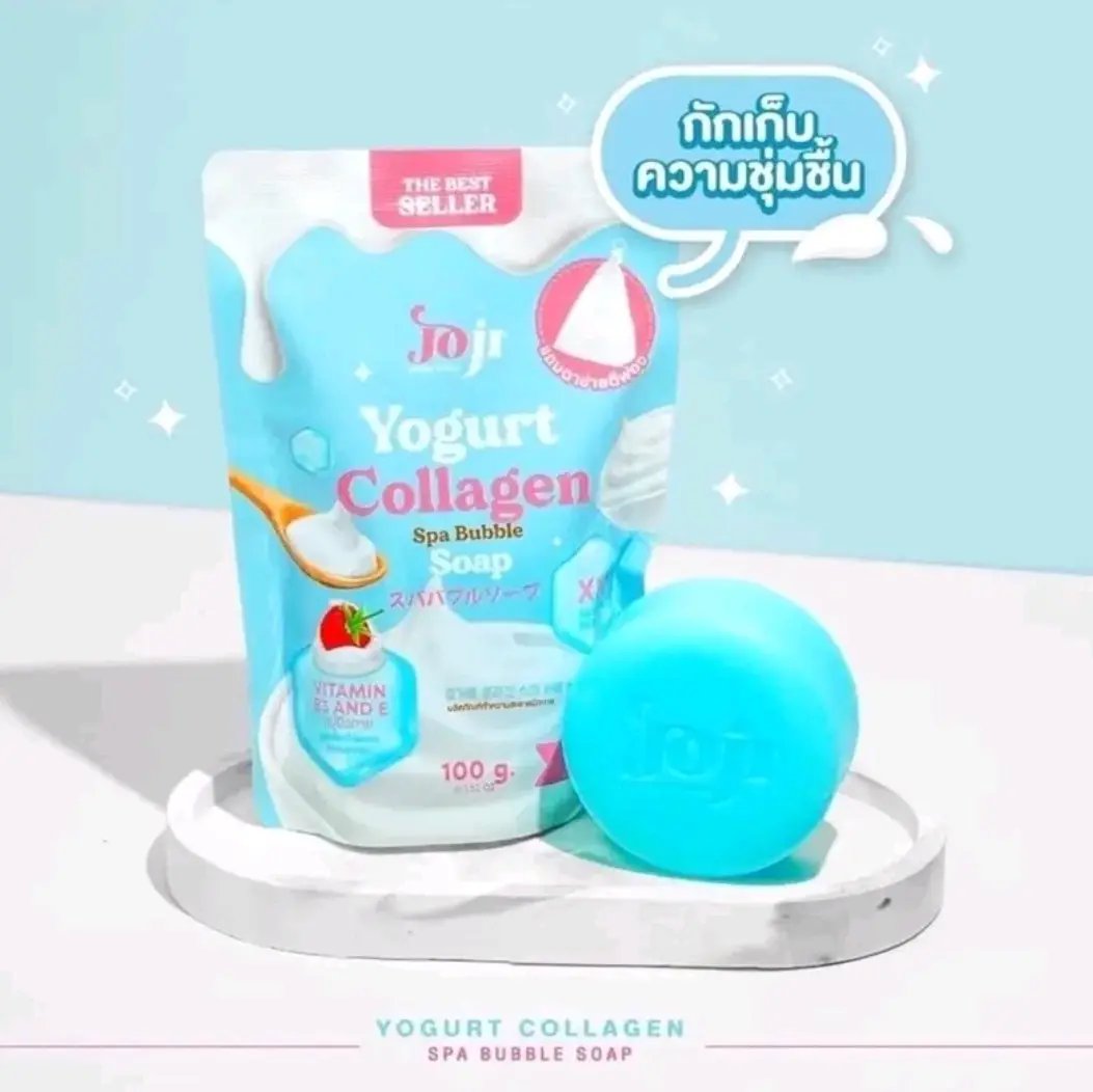 JOJI YOGURT COLLAGEN SPA BUBBLE SOAP 100GR ORIGINAL THAILAND/SABUN PENCERAH KULIT
