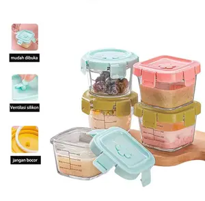 INDOKADO - FOOD CONTAINER MPASI BABY KEDAP UDARA MICROWAVE FRENDLY SERBAGUNA BERBAGAI WARNA LUCU