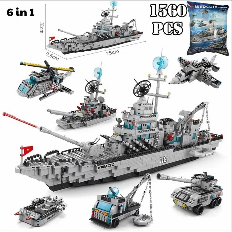 Bộ Đồ Chơi Lắp Ráp Mô Hình Tàu Chiến Hạm 1560 Chi tiết, Chiều Dài 75cm 6 trong…