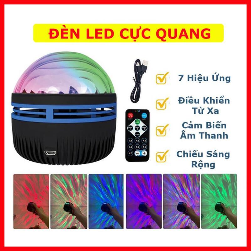 Đèn Galaxy Cực Quang Chiếu Sóng Nước Xoay Theo Nhạc Có Remote Trang Trí Phòng…