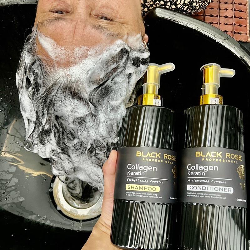 Dầu gội cao cấp  BLACK ROSE hương hoa hồng , kích thích mọc tóc  ,giảm bết ,gàu ngứa ,phục hồi tóc hư tổn. dung tích 800ml / 1 chai