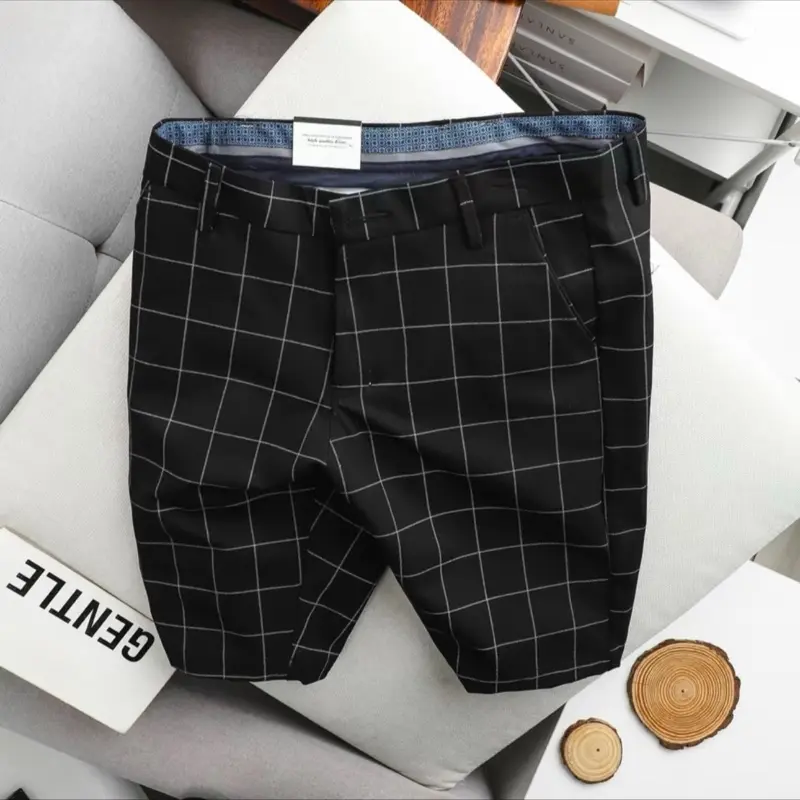 Quần short kẻ- quần short tây âu kẻ karo - quần short nam Chất Vải Tuyết hàn co giãn nhẹ mặc thoải mái có túi - Thương hiệu uy tín Menswear
