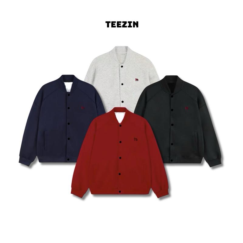 MỞ BÁN- Áo khoác BOMBER nỉ 2 da TEEZIN áo khoác nỉ form rộng nam nữ lm-tz122